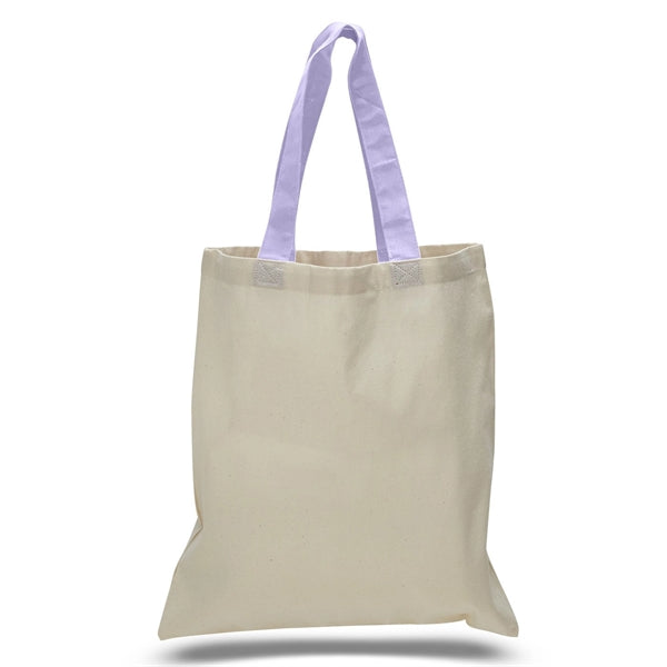 16" x 15" 6 oz. Cotton Tote Bag with Colored Web Handles