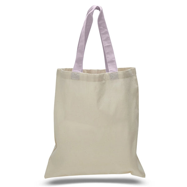 16" x 15" 6 oz. Cotton Tote Bag with Colored Web Handles