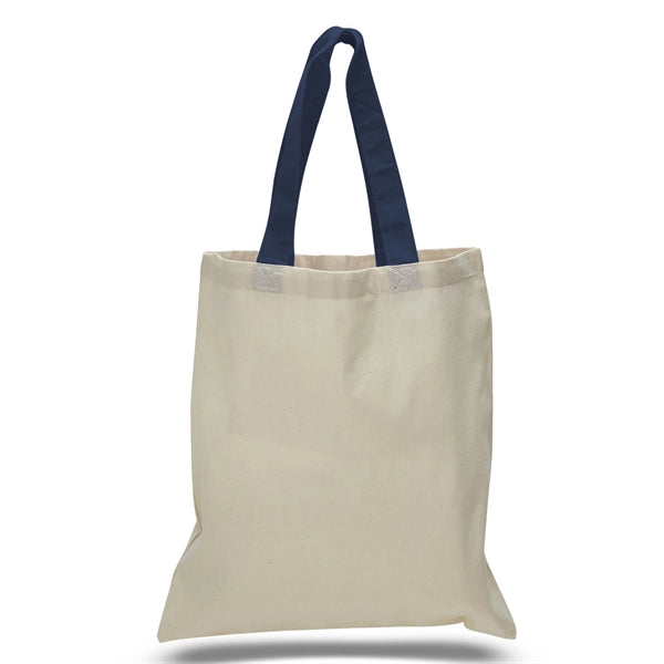 16" x 15" 6 oz. Cotton Tote Bag with Colored Web Handles