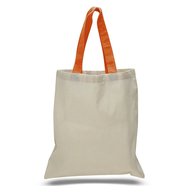 16" x 15" 6 oz. Cotton Tote Bag with Colored Web Handles