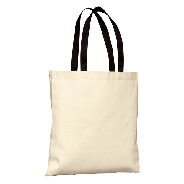 15.75" x 15.25" 6 oz. Cotton Tote Bag with Color Handles