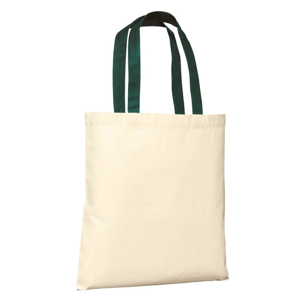 15.75" x 15.25" 6 oz. Cotton Tote Bag with Color Handles