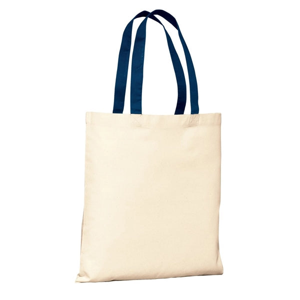 15.75" x 15.25" 6 oz. Cotton Tote Bag with Color Handles