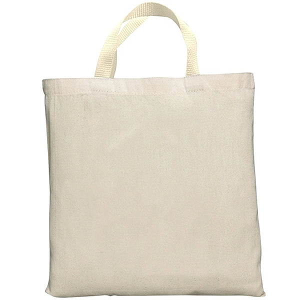 14.5" x 14.5" 7 oz. Economy Tote Bag with Color Handles