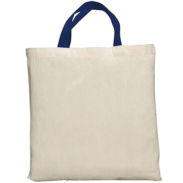 14.5" x 14.5" 7 oz. Economy Tote Bag with Color Handles