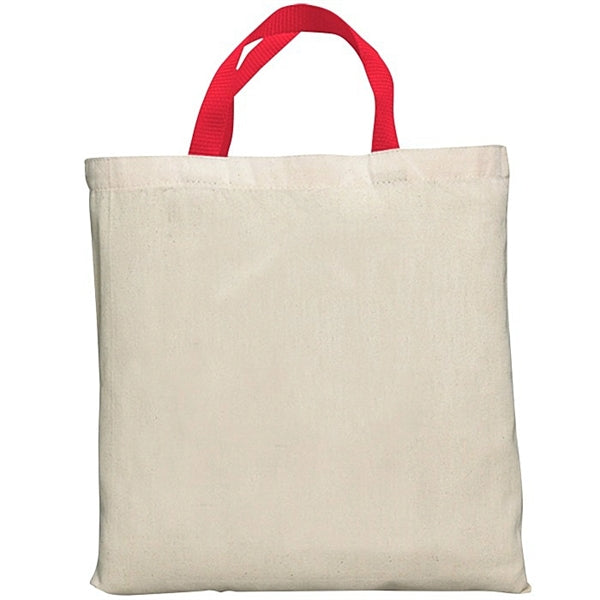 14.5" x 14.5" 7 oz. Economy Tote Bag with Color Handles