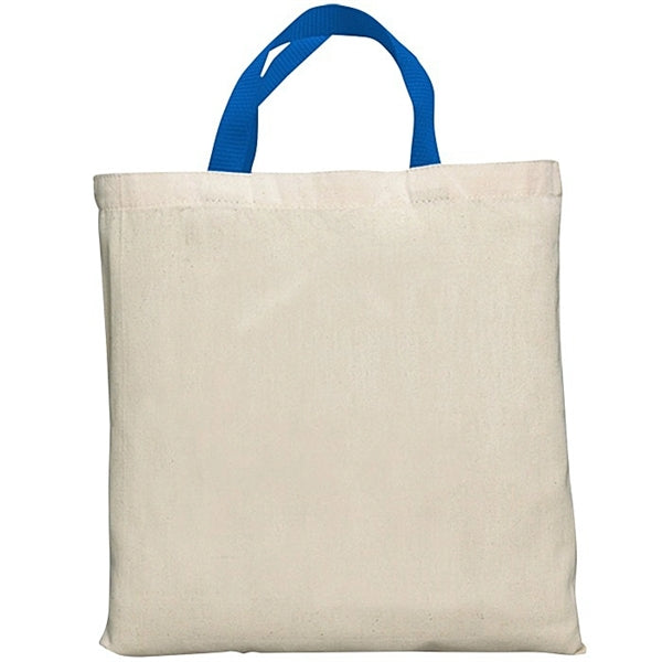 14.5" x 14.5" 7 oz. Economy Tote Bag with Color Handles