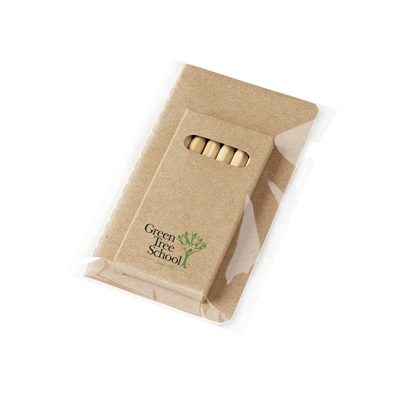 Mini Notebook & 6-Color Pencil Set