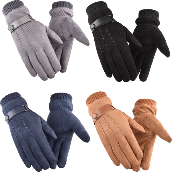 Outdoor Warm Riding Adjustable Suede Gloves