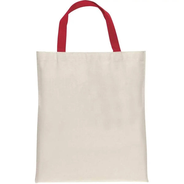 15.5" x 13" 8 oz. Cotton Tote Bag with Color Handles