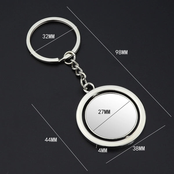 Metal Rotating Round Keychain