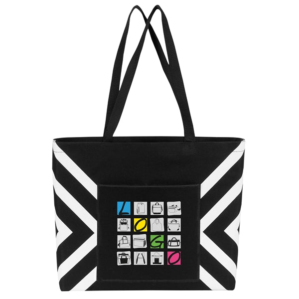 Geometric Print Open Tote Bag