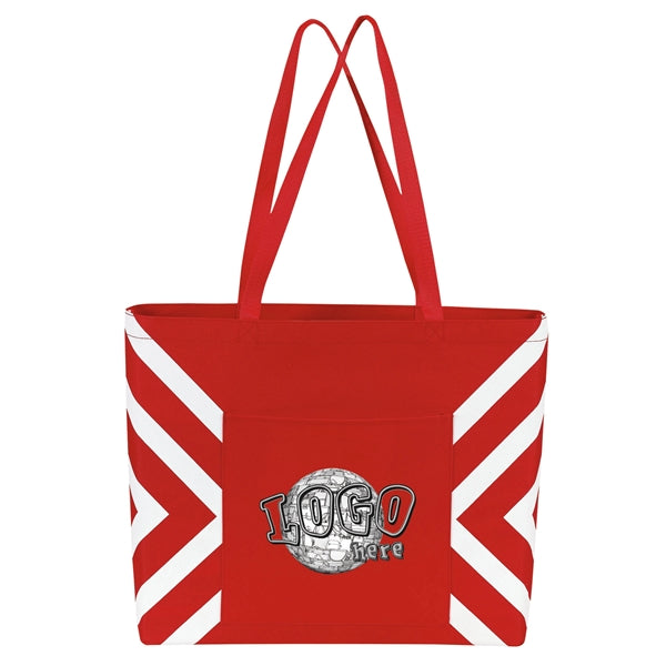 Geometric Print Open Tote Bag