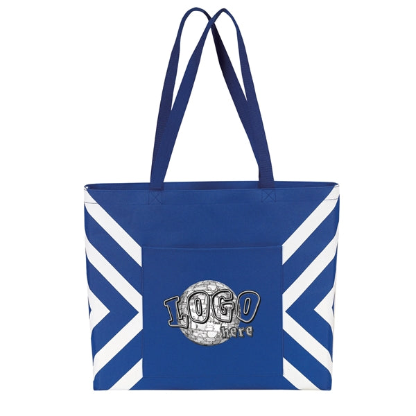 Geometric Print Open Tote Bag