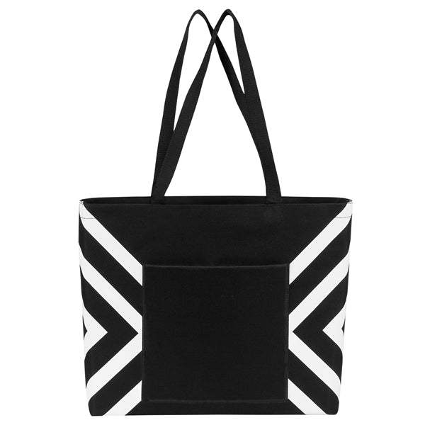 Geometric Print Open Tote Bag