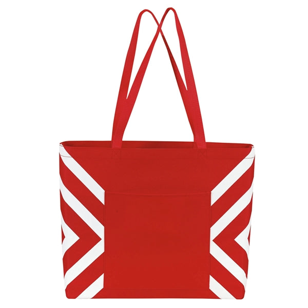 Geometric Print Open Tote Bag