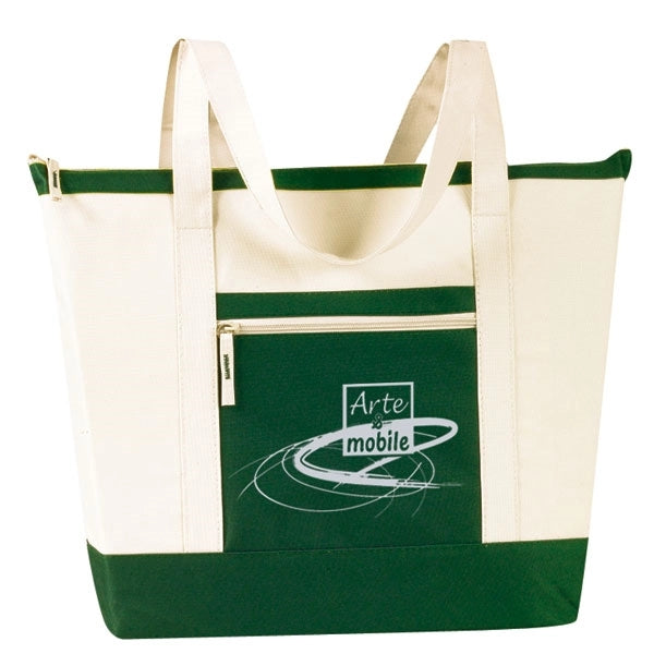 Jumbo Zippered Two-Tone Tote Bag