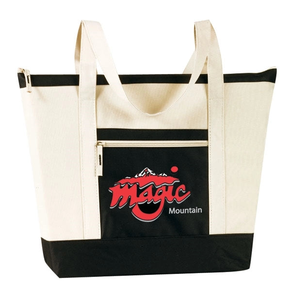 Jumbo Zippered Two-Tone Tote Bag