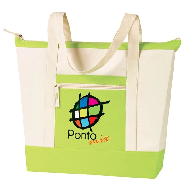 Jumbo Zippered Two-Tone Tote Bag