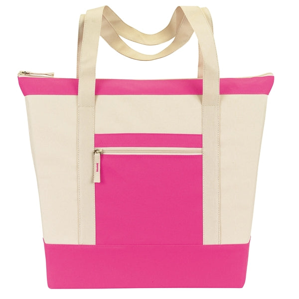 Jumbo Zippered Two-Tone Tote Bag