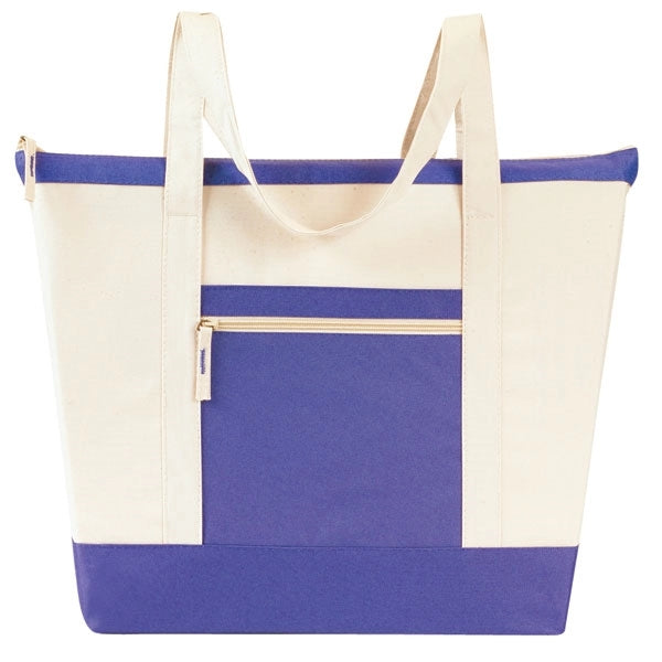 Jumbo Zippered Two-Tone Tote Bag