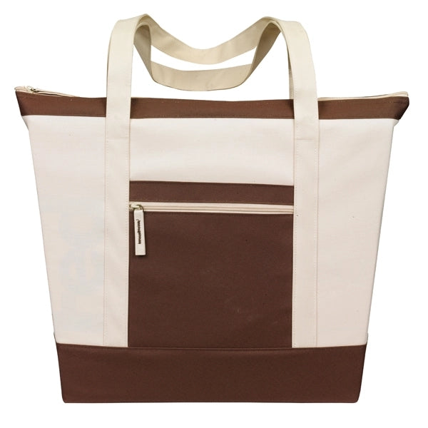 Jumbo Zippered Two-Tone Tote Bag