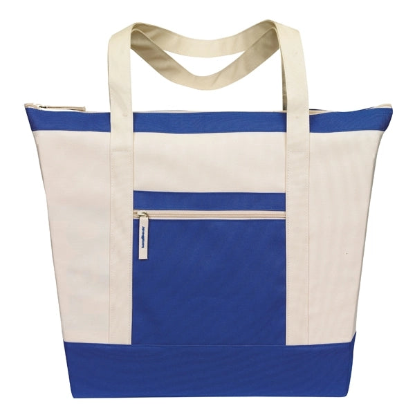 Jumbo Zippered Two-Tone Tote Bag