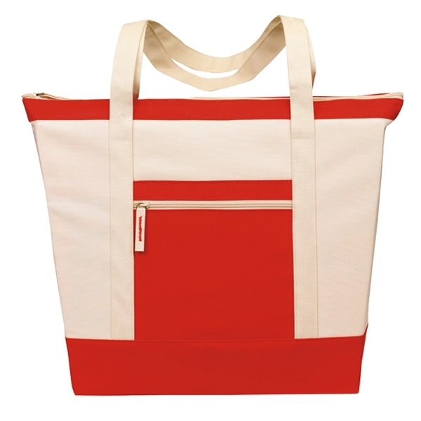 Jumbo Zippered Two-Tone Tote Bag