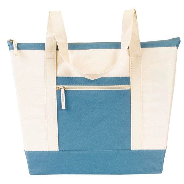 Jumbo Zippered Two-Tone Tote Bag