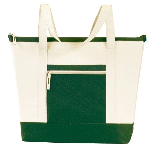 Jumbo Zippered Two-Tone Tote Bag