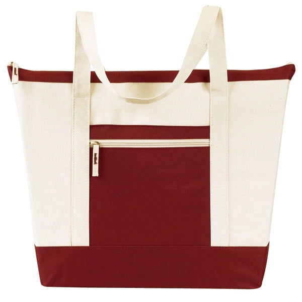 Jumbo Zippered Two-Tone Tote Bag