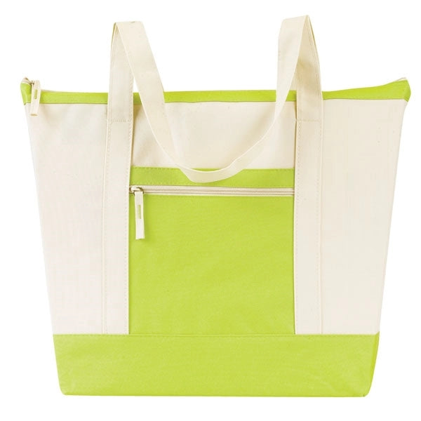 Jumbo Zippered Two-Tone Tote Bag