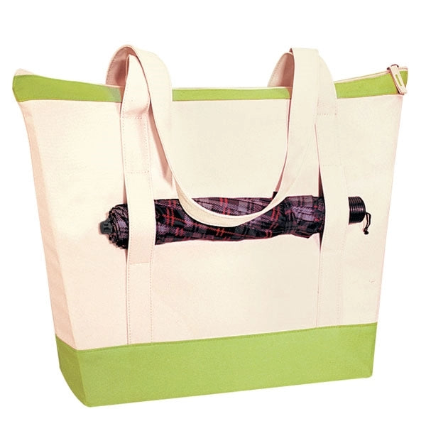 Jumbo Zippered Two-Tone Tote Bag