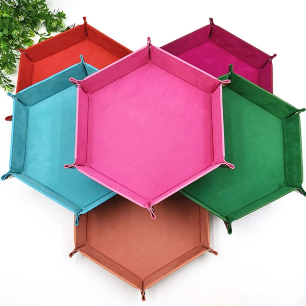 PU Leather Collapsible Desk Sundries Storage Tray