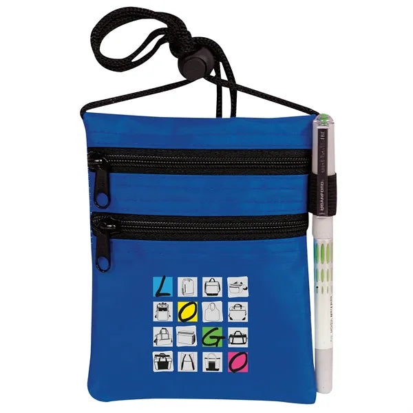 All Purpose Neck Wallet with Dual Zip Pockets