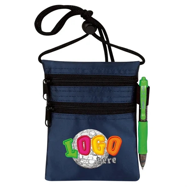 All Purpose Neck Wallet with Dual Zip Pockets