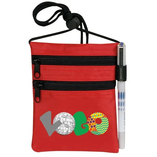 All Purpose Neck Wallet with Dual Zip Pockets