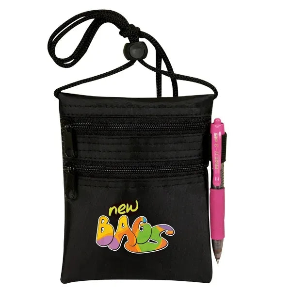 All Purpose Neck Wallet with Dual Zip Pockets