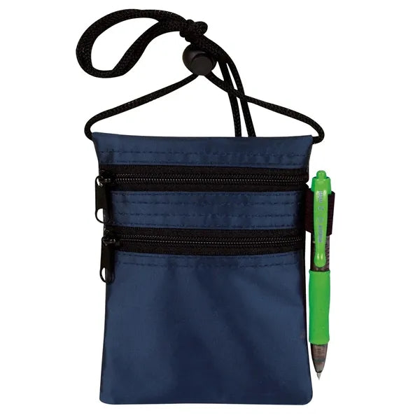 All Purpose Neck Wallet with Dual Zip Pockets