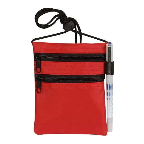 All Purpose Neck Wallet with Dual Zip Pockets