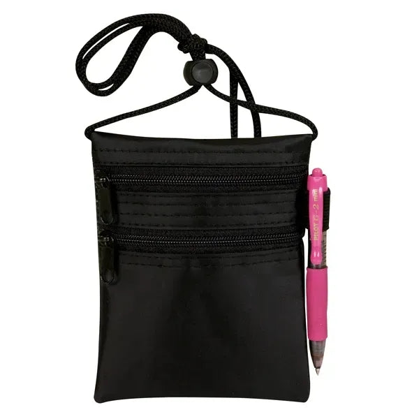 All Purpose Neck Wallet with Dual Zip Pockets