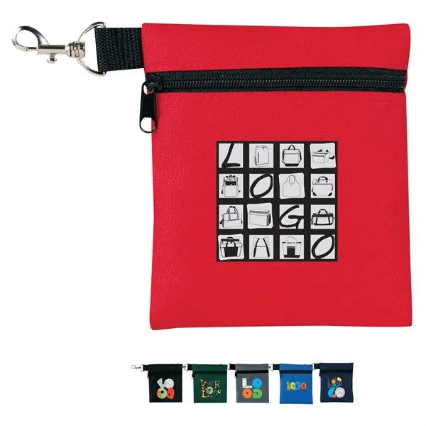 Golf Tee Pouch with Carabiner Clip