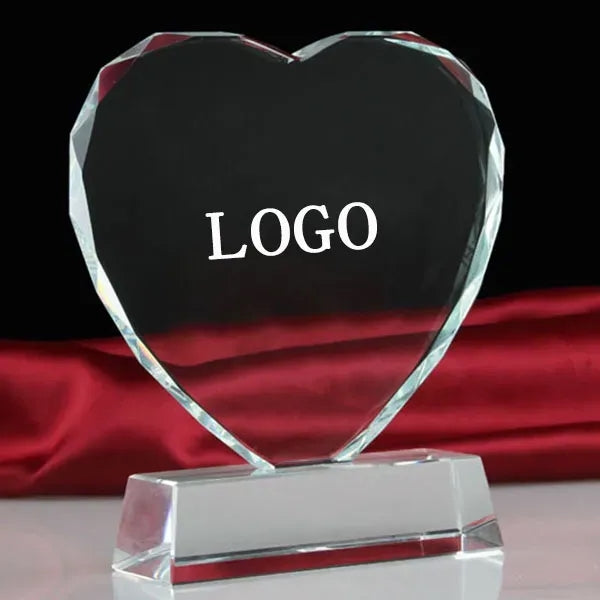 Heart Shape Crystal Award Trophy