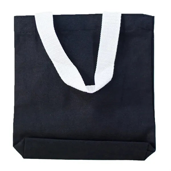 8 x 8 x 1.5 12 oz. Cotton Canvas Mini Gift Tote Bags