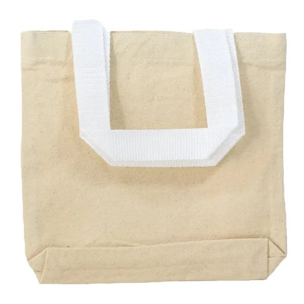 8 x 8 x 1.5 12 oz. Cotton Canvas Mini Gift Tote Bags
