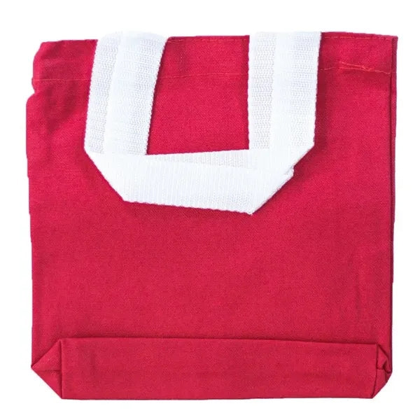 8 x 8 x 1.5 12 oz. Cotton Canvas Mini Gift Tote Bags