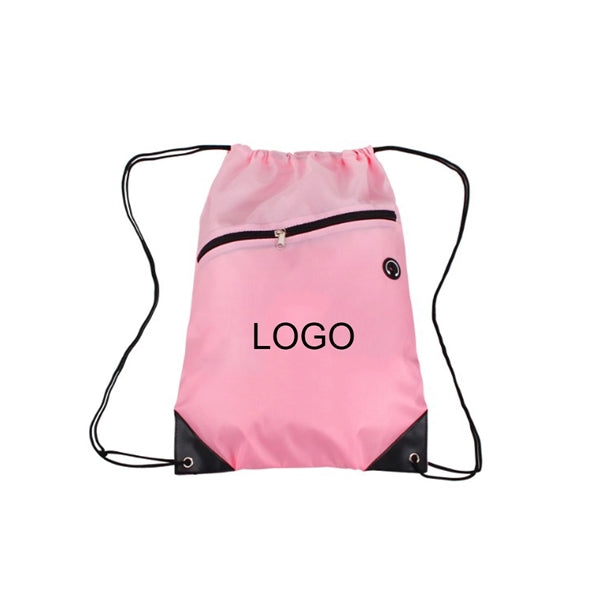 Drawstring Sports Pack With Front Zipper