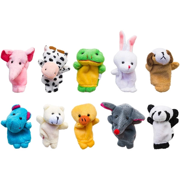 10pcs Velvet Cute Animal Style Finger Puppets for Kids