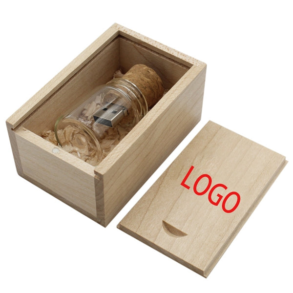 8GB 2.0 Glass Drift Bottle with Cork USB Flash Drive Gla