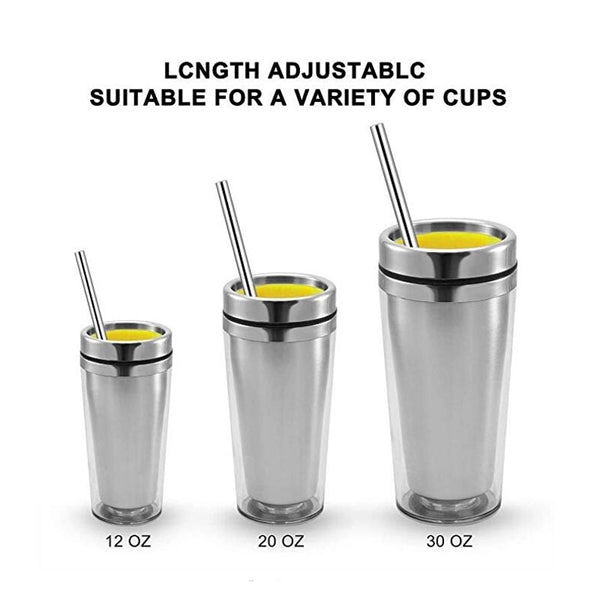 Portable Telescopic Stainless Steel Straw With Aluminum Case